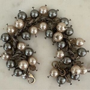 Elegant Pearl Cluster Bracelet. Handmade with Repurposed Posh Jewelry.